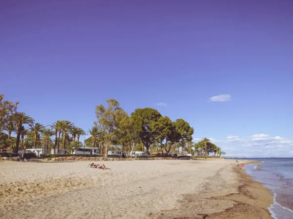 Sandy beach at Roan camping Playa Montroig.